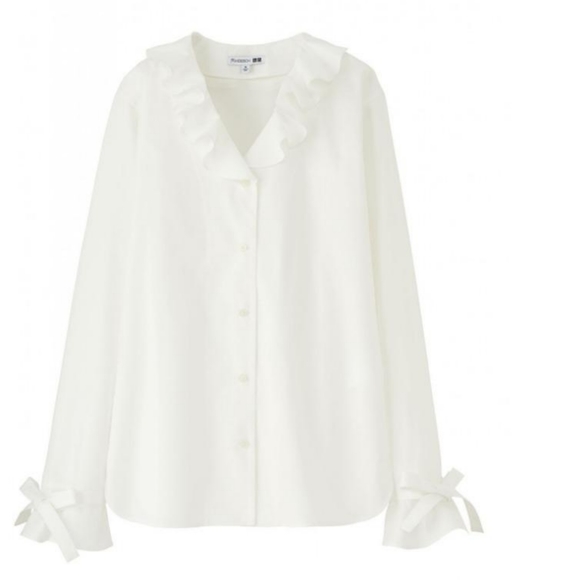 Uniqlo & JW Anderson ruffle button front blouse - Picture 2 of 6